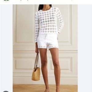 Red Valentino Crochet-knit Cotton Top White size Large